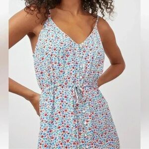 RAILS FRIDA FLORAL PRINTED TIERED MIDI DRESS IN BLUE MULTI WOMEN'S M